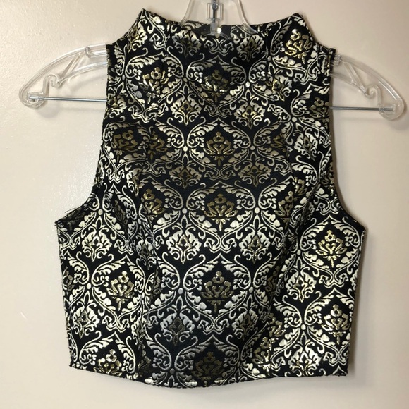 Monoco Gold and Silver Crop Top. Size S - Picture 1 of 6